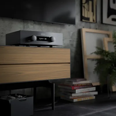 Hegel H400 integrated amplifier in a cosy room