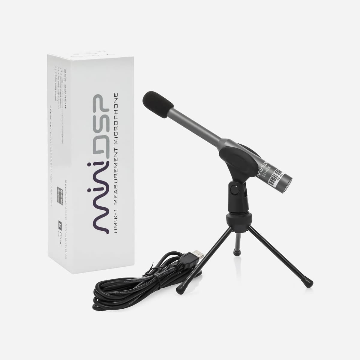 miniDSP UMIK-1 calibrated omnidirectional USB measurement microphone with USB cable