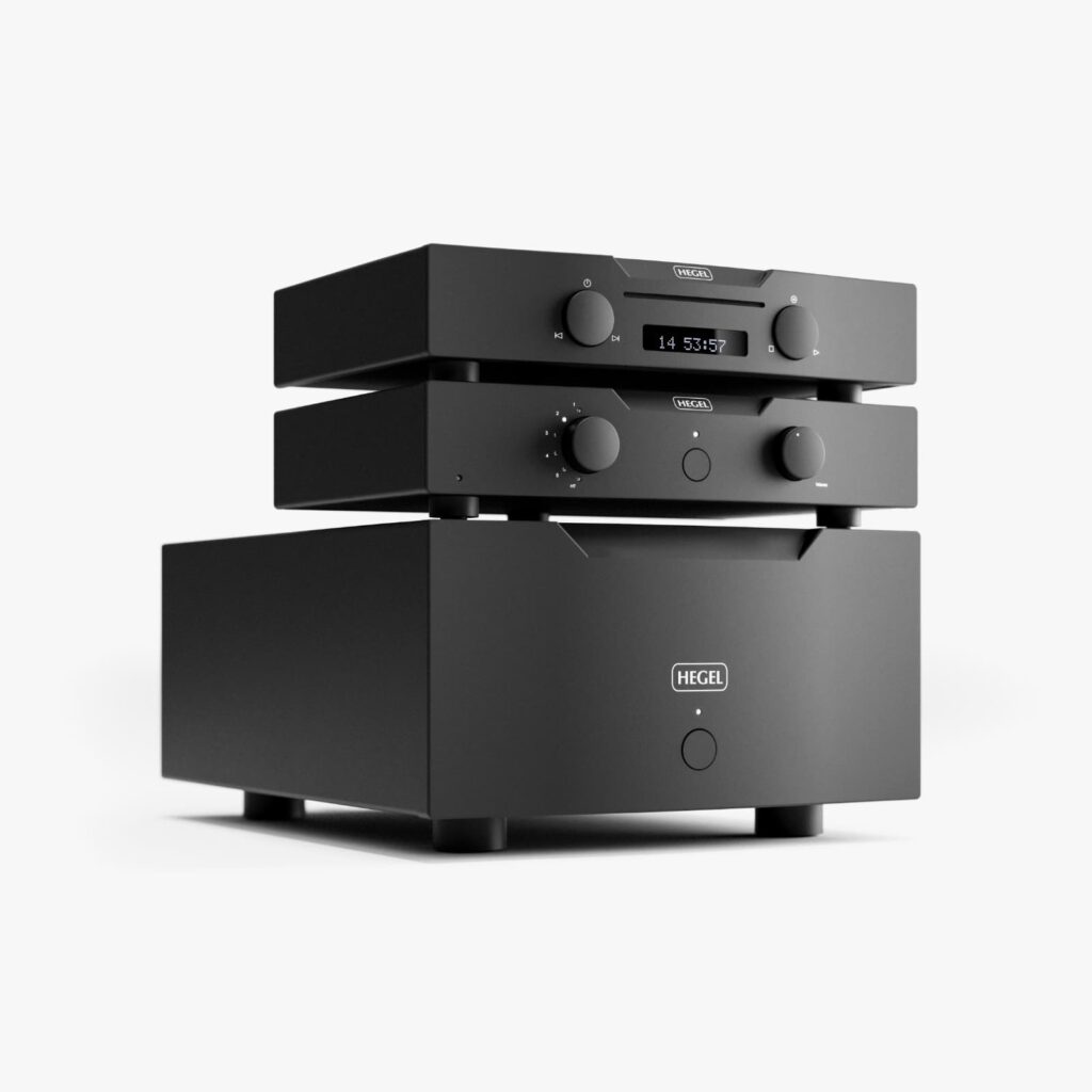 Hegel P30A reference preamplifier stacked with H30A power amplifier and Viking CD player