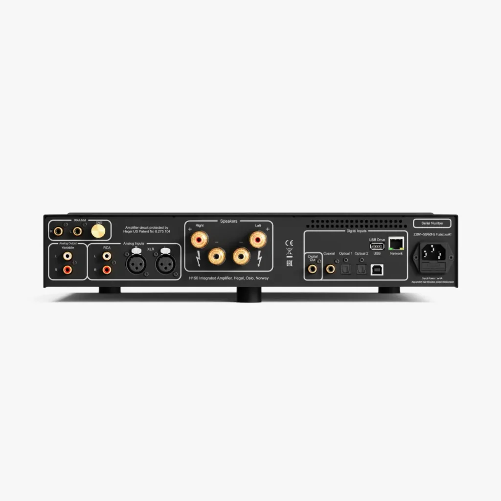 Hegel H150 streaming integrated amplifier rear panel