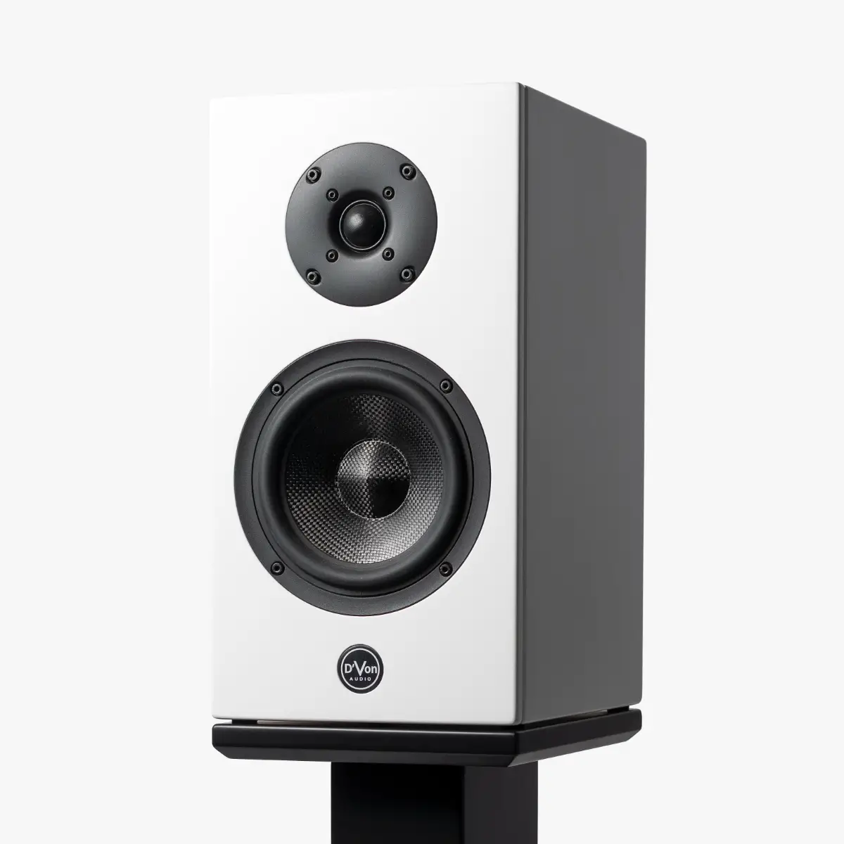 D'Von Audio Aurora SQ-20 standmount speaker in white finish