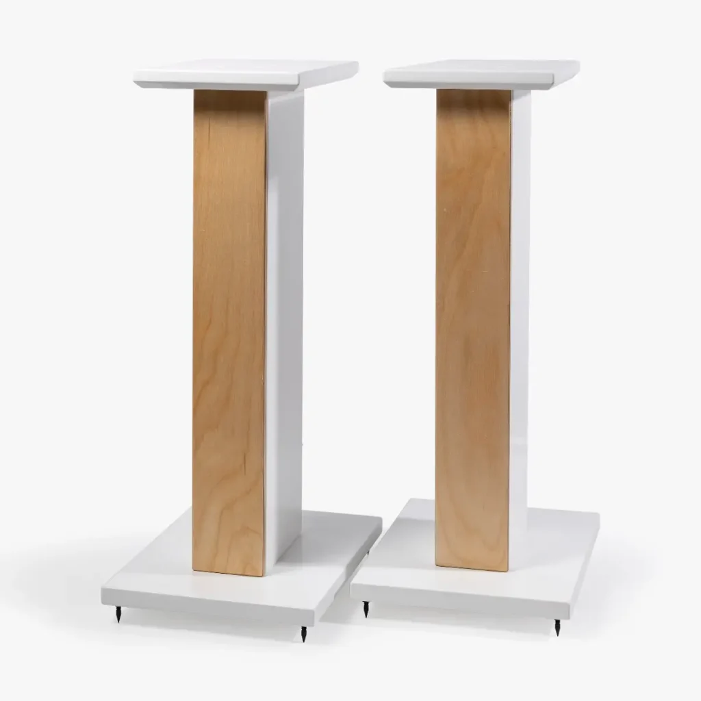 D'Von Audio speaker stands in birch white finish