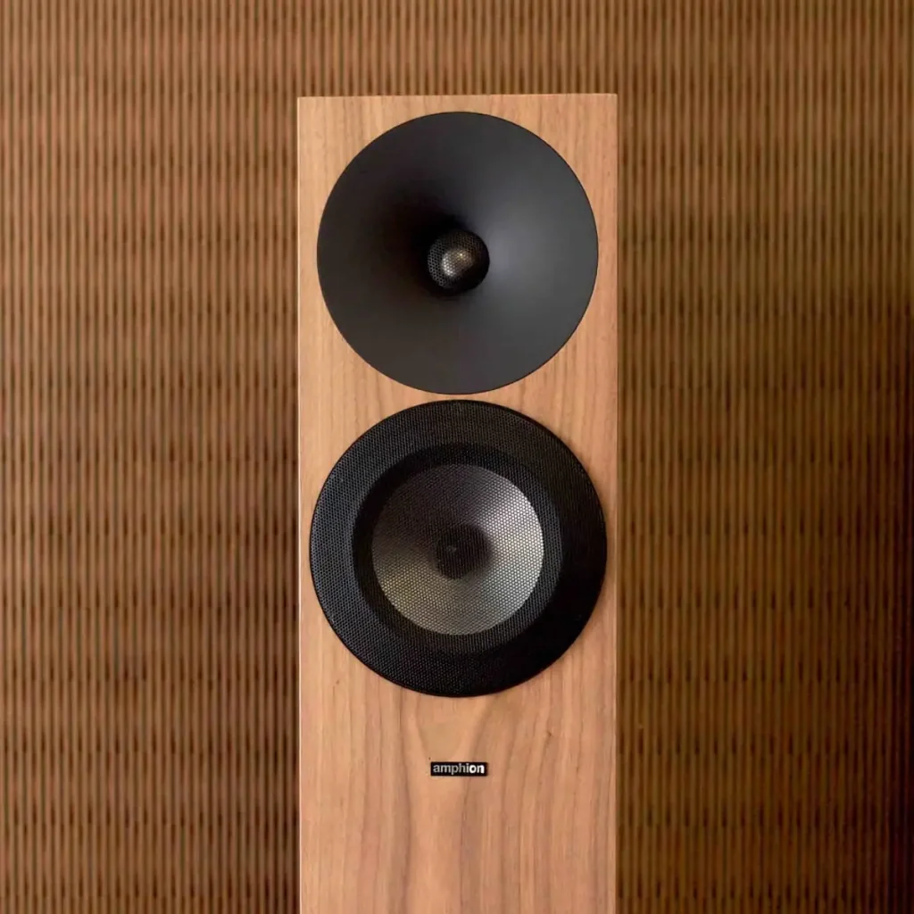 Amphion Argon 3LX floorstanding speaker in walnut finish