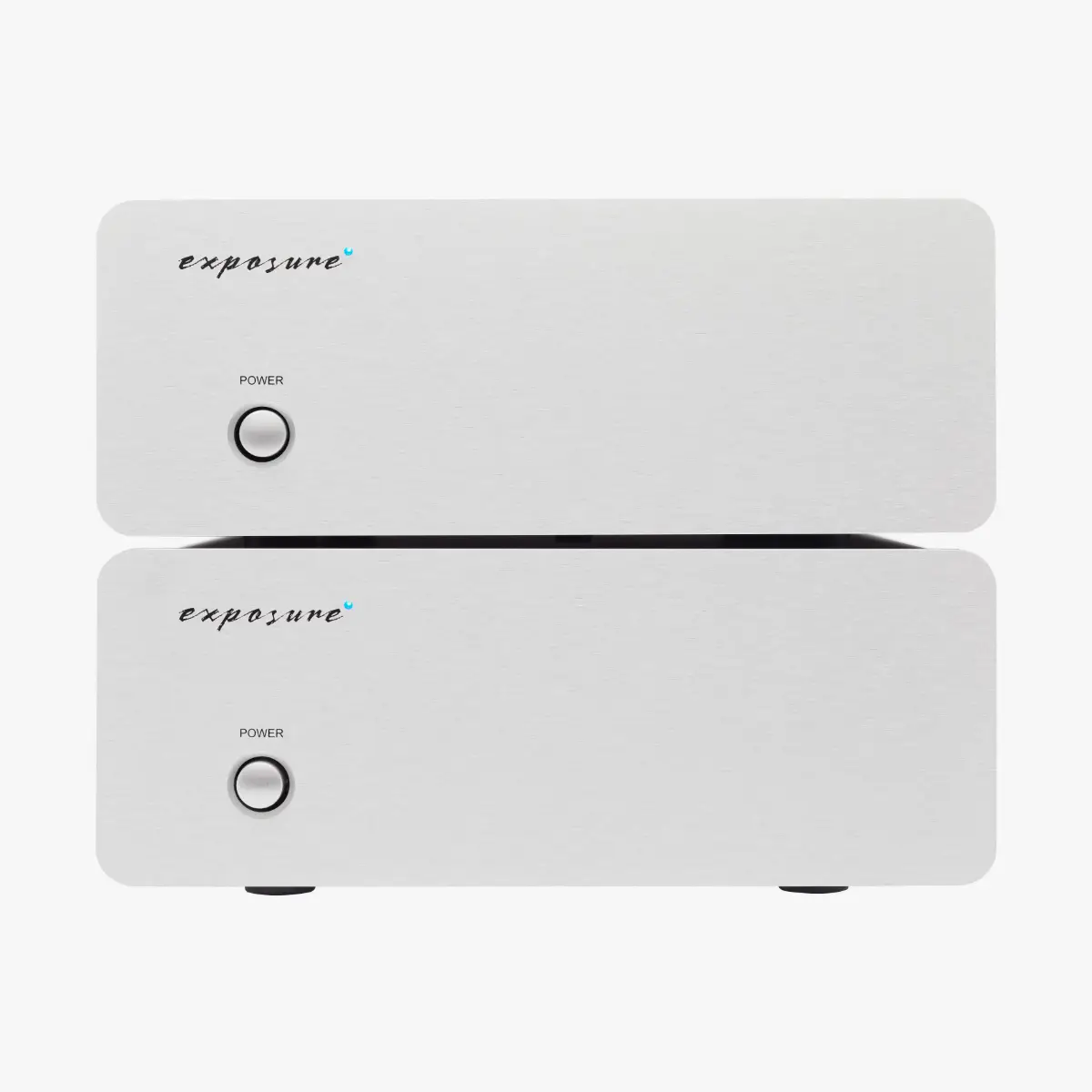 Exposure XM9 mono power amplifiers in titanium finish