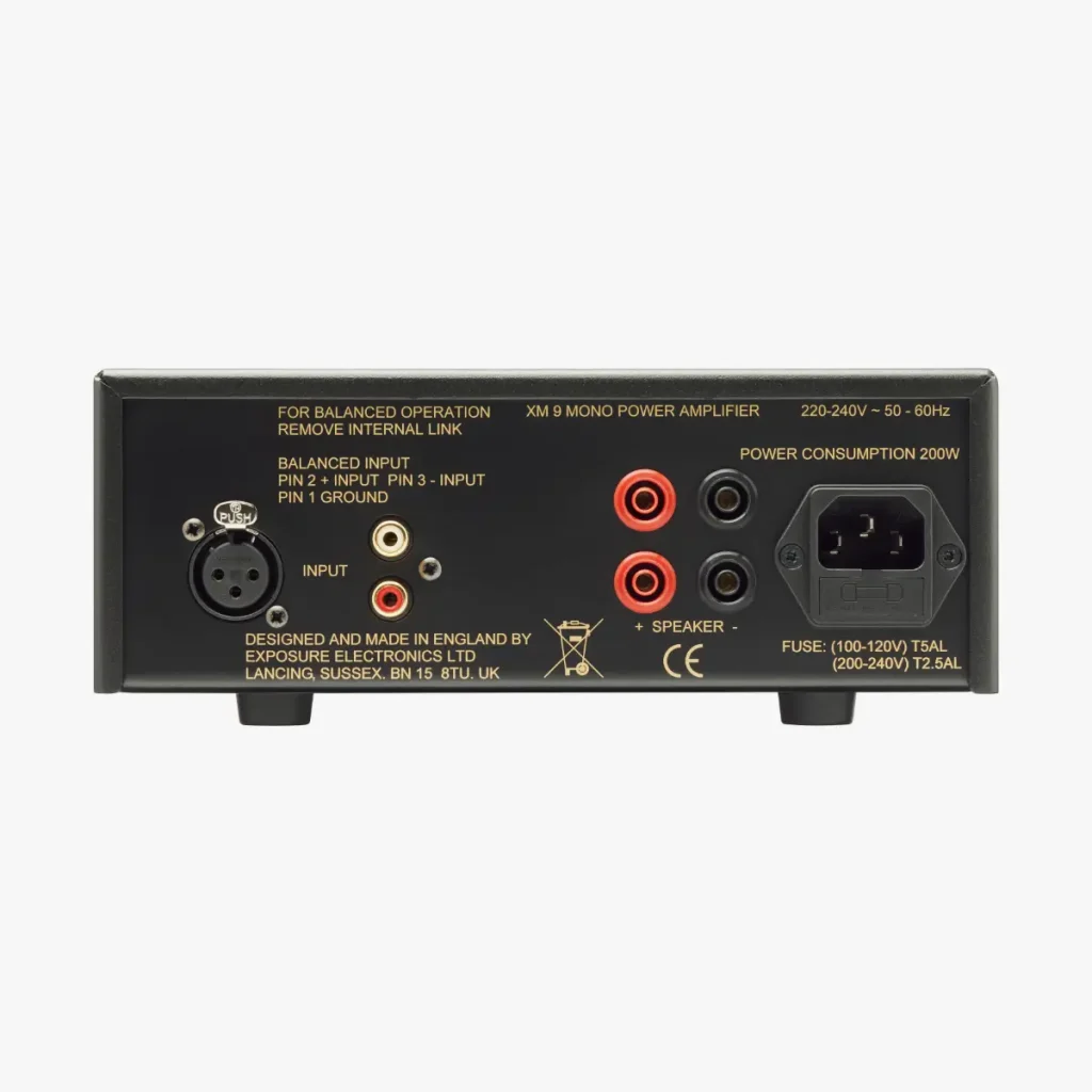 Exposure XM9 mono power amplifier rear panel