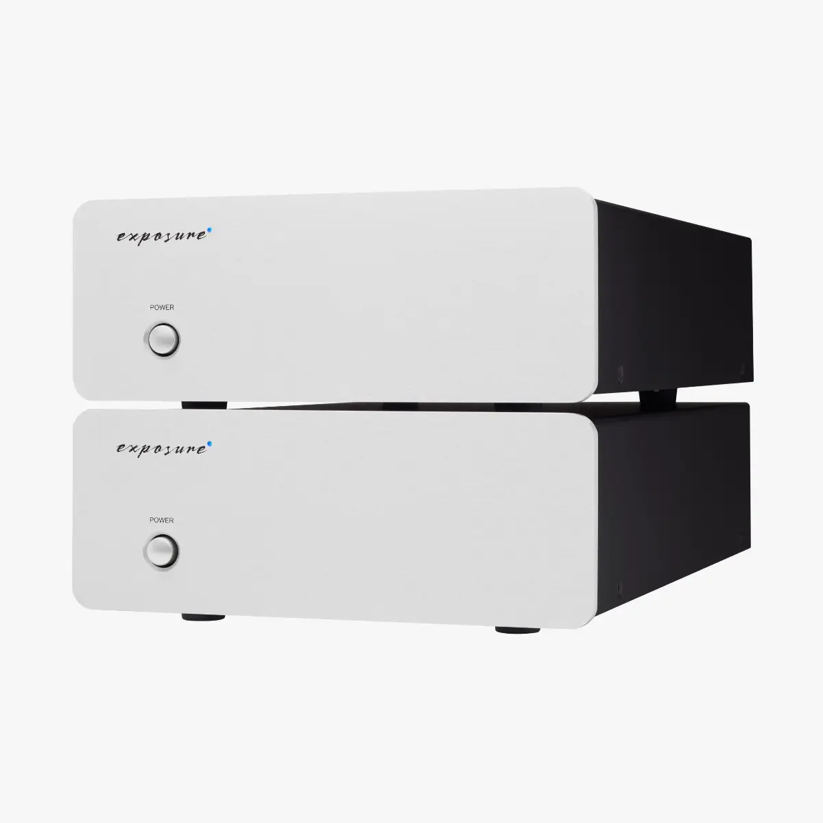 Exposure XM9 mono power amplifiers in titanium finish
