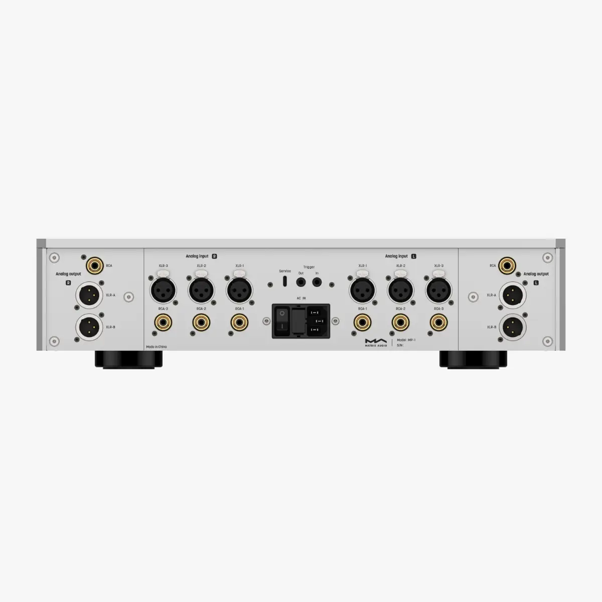 Matrix Audio MP-1 preamplifier rear panel